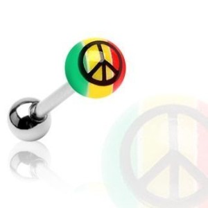 Piercing do jazyka - peace