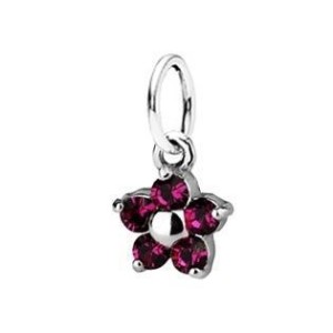 Dětský přívěsek kytička, Crystals from SWAROVSKI®, barva: Fuchsia