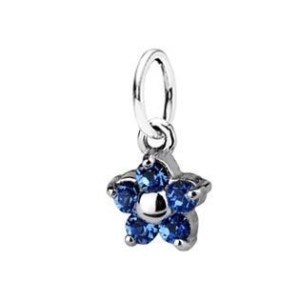 Dětský přívěsek kytička, Crystals from SWAROVSKI®, barva: Sapphire