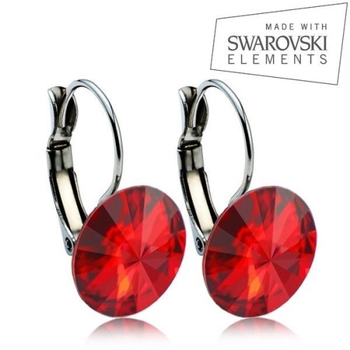 Ocelové náušnice s krystaly Swarovski® 12 mm, LIGHT SIAM