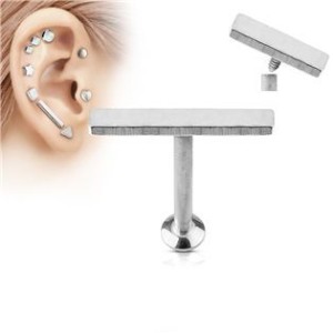 Piercing do brady - labreta 1,2 x 6 mm, obdélník 2 x 12 mm