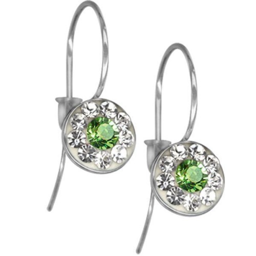 Naušnice ESSW08 peridot s krystaly Swarovski Elements