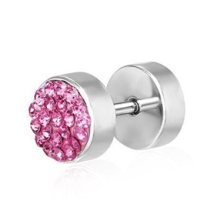 Piercing falešný plug se Swarovski krystaly LQPC298