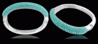 Náramek s krystalky Swarovski chirurgická ocel Aqua