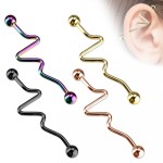 Industrial piercing 1,6 x 38 mm (žluté zlato)