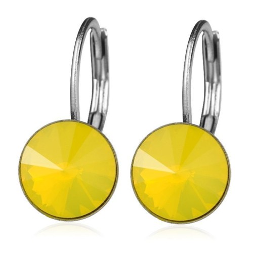 Ocelové náušnice s krystaly Swarovski®, YELLOW OPAL