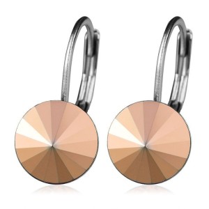 Ocelové náušnice s krystaly Swarovski®, ROSE GOLD