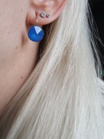 Ocelové náušnice - Opal Blue, 8 mm