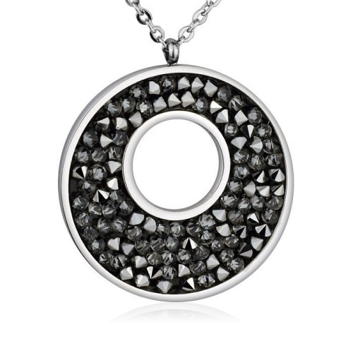 Ocelový náhrdelník s krystaly Crystals from Swarovski®, GREY METALISEÉ