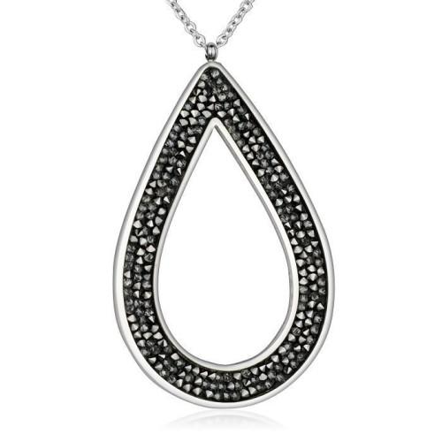 Ocelový náhrdelník s krystaly Crystals from Swarovski®, GREY METALISEÉ