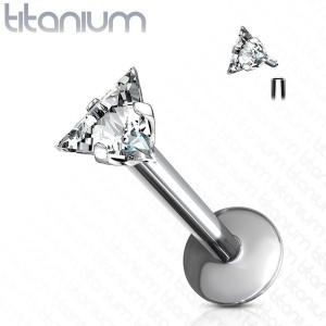 Piercing do brady - labreta titan trojúhelník, 1,2 x 8 mm