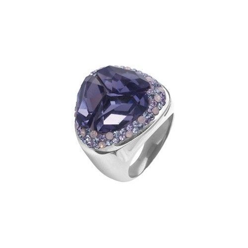 Prsten chirurgická ocel s krystaly Swarovski RSSW14 light sapphire