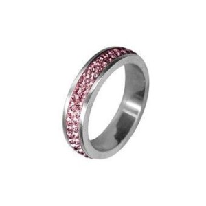 Prsten chirurgická ocel s krystaly Swarovski RSSW02 rose