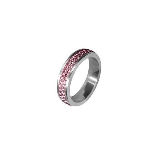 Prsten chirurgická ocel s krystaly Swarovski RSSW02 rose