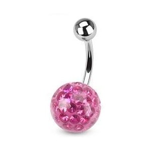 Piercing do pupíku s kamínky Crystals From Swarovski® ROSE