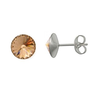 Ocelové náušnice Crystals from Swarovski® 6mm, LIGHT PEACH