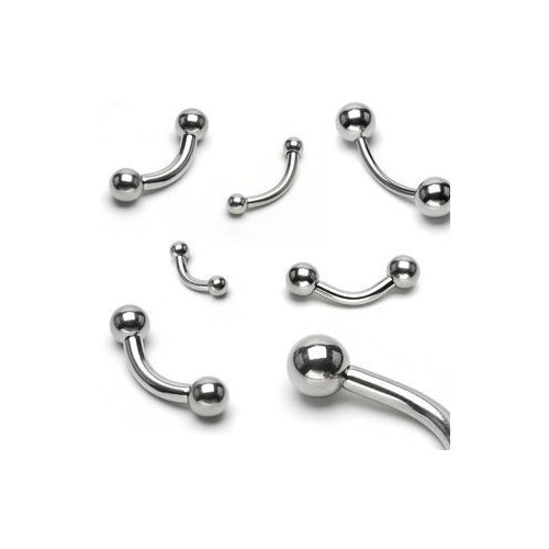 Piercing do obočí - kuličky, tl. tyčky 1,6 mm (1,6 x 10 mm, 4 mm kuličky)