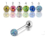 Piercing do jazyka s krystaly Crystals From Swarovski (č. 2)