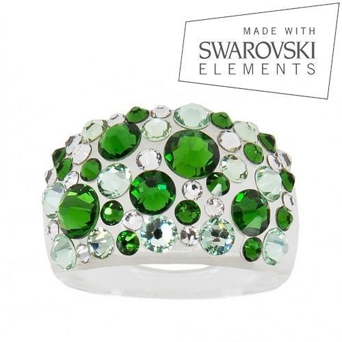 Prsten s krystaly Crystals from Swarovski®, Green (59)