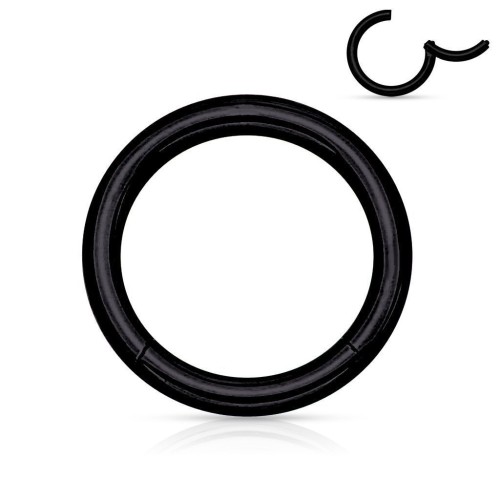 Piercing segment kruh - černý (1,2 x 8 mm)