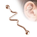 Industrial piercing 1,6 x 38 mm (žluté zlato)