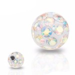 Náhradní kulička s krystaly Swarovski®, 5 mm, závit 1,6 mm (duhová)