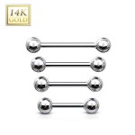 Zlatý piercing do jazyka, tyčka 1,6 mm -  Au 585/1000 (1,6 x 16 mm)