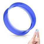 Silikonový tunel do ucha tenkostěnný - modrý (4 mm)