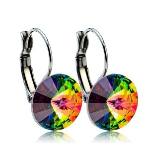 Ocelové náušnice s krystaly Swarovski® 12 mm, VITRAIL DARK