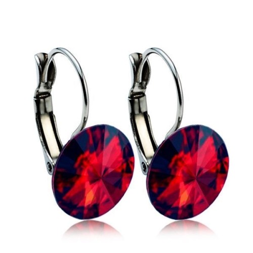 Ocelové náušnice s krystaly Swarovski® 12 mm, SIAM