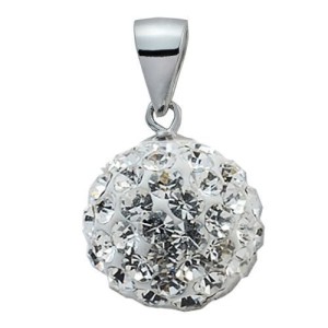 Stříbrný přívěsek koule 10 mm s krystaly Crystals from Swarovski®, Crystal