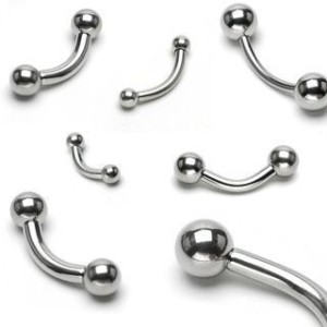 Piercing do obočí - kuličky, tl. tyčky 1,0 mm