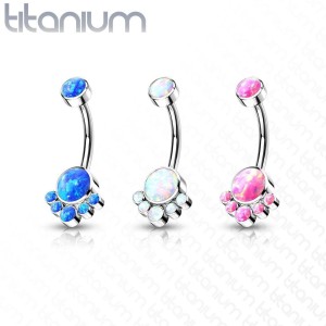 Piercing do pupíku s opálem - TITAN