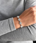 Stříbrný náramek se Swarovski krystaly bílý 33048.1