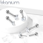 Cartilage piercing do ucha TITAN, 1,2 x 6mm zirkon 3 mm