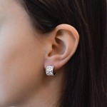 Stříbrné náušnice visací s krystaly Swarovski půlkruh 31280.2 ab