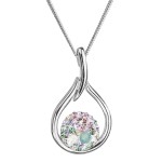 Stříbrný náhrdelník se Swarovski krystaly kapka 32075.3 sakura