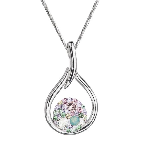 Stříbrný náhrdelník se Swarovski krystaly kapka 32075.3 sakura