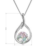 Stříbrný náhrdelník se Swarovski krystaly kapka 32075.3 sakura