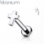 Piercing do brady - labreta TITAN, kříž (1,2 x 8 mm)