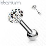 Cartilage piercing do ucha TITAN, 1,2 x 6mm zirkon 4 mm