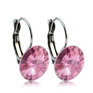 Ocelové náušnice s krystaly Swarovski® 12 mm, LIGHT ROSE