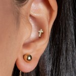 Labreta / cartilage piercing - křížek (1,2 x 6 mm)