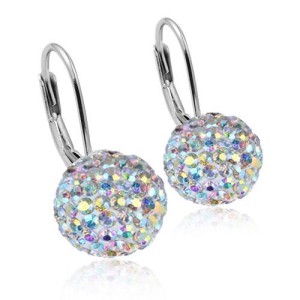 Stříbrné náušnice koule 8 mm s krystaly Crystals from Swarovski® AB