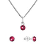 Sada šperků s krystaly Swarovski náušnice, řetízek a přívěsek červené 39177.3 ruby