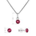 Sada šperků s krystaly Swarovski náušnice, řetízek a přívěsek červené 39177.3 ruby