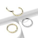 Segment kruh s dekorem - helix / cartilage / tragus piercing (1,2 x 6 mm)