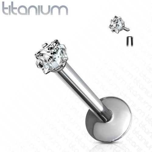 Piercing do brady - labreta titan čtverec (1,2 x 10 mm)