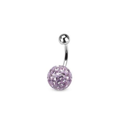 Piercing do pupíku s kamínky Crystals From Swarovski® VIOLET (1,6 x 8 mm)