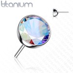 Kamínek k PUSH IN piercing do nosu TITAN, AB zirkon (1,5 mm)